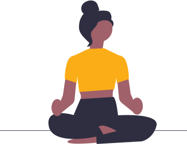 A client meditating on their own